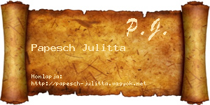 Papesch Julitta névjegykártya